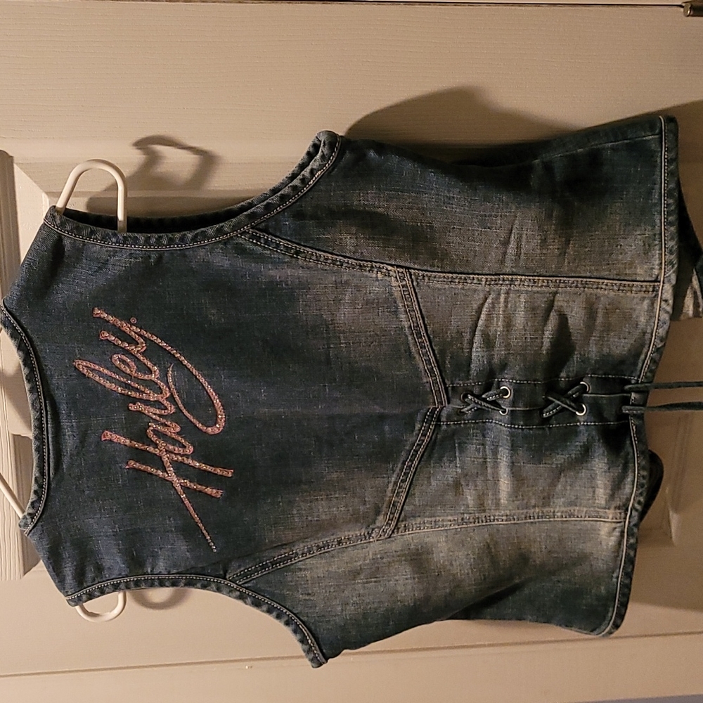Women's Harley Davidson Vest Jean jacket. NWOT